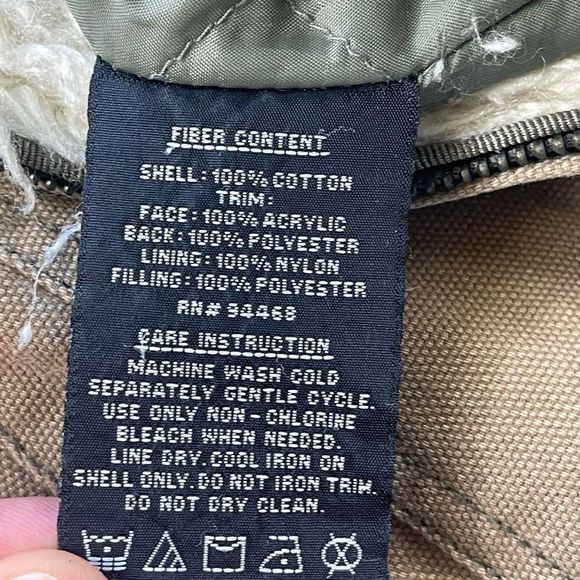 Braetan Jacket Tan Canvas zipper Hood Cotton S - Picture 8 of 9